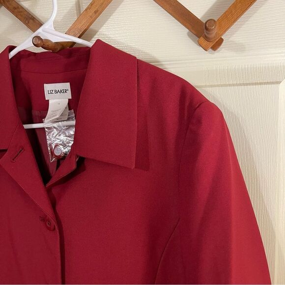 Liz Baker Red Trench Coat Classic Design - Picture 3 of 6